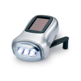 Knijpkat zaklamp met zonnepaneel grijs