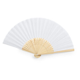 Handwaaier bamboe/polyester wit