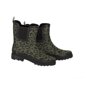 XQ Footwear regenlaarzen panterprint groen laag model