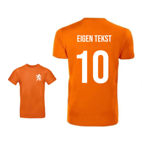 Unisex oranje T-shirt | Eigen naam en rugnummer
