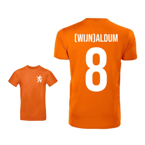 Unisex oranje T-shirt - (Wijn)aldum