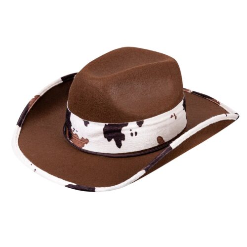 Cowboy hoed koeienvlekken bruin
