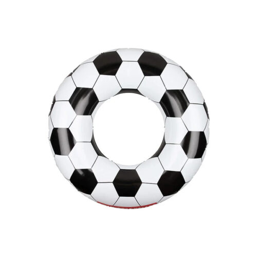 Voetbal zwemband 90 cm zwart/wit