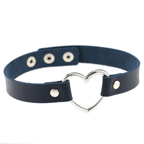 Choker met hartvormige ring zwart