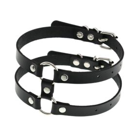 Choker dubbele band met gesp zwart