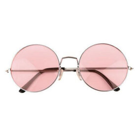Hippie ronde partybril | roze lenzen
