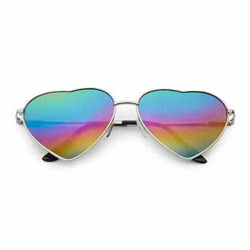 Hartjes partybril | regenboog spiegel lenzen