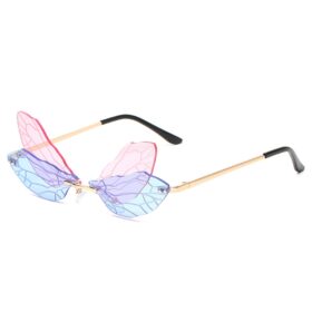 Partybril Butterfly blauw/roze