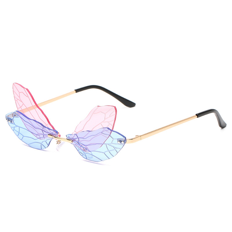 Partybril Butterfly blauw/roze