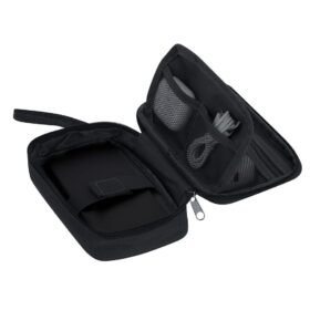 Kabel Organizer – RPET 600D Polyester – Meerdere Vakken & Draagriem – Duurzaam - Zwart