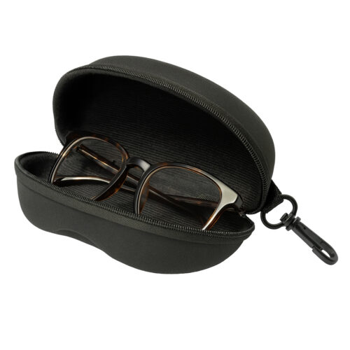 Hardcase Brillendoosje met Rits en Clip – Stevig & Compact – Zwart