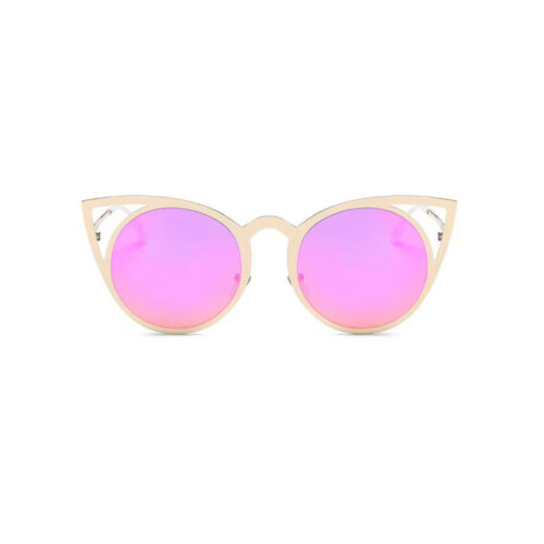Ronde Partybril met kattenoortjes roze/goud