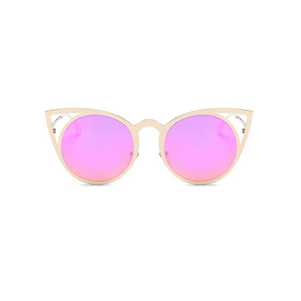 Ronde Partybril met kattenoortjes roze/goud