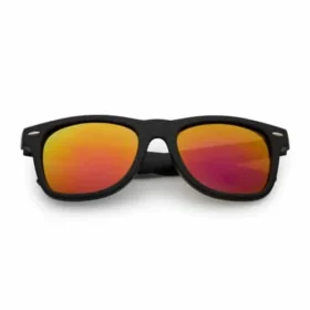 Classic bril mat zwart | oranje spiegel lenzen