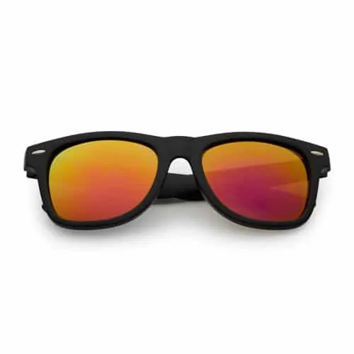 Classic bril mat zwart | oranje spiegel lenzen