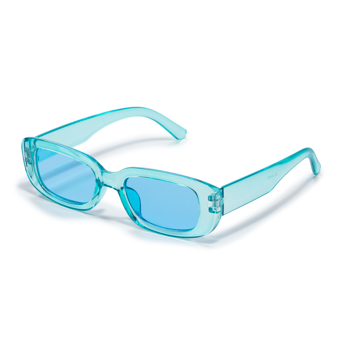 Partybril classic dik montuur - transparant blauw