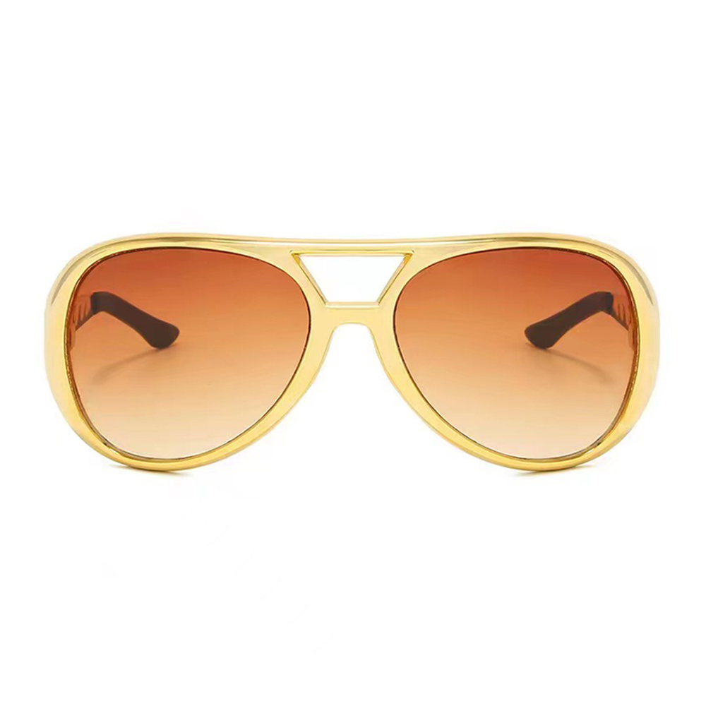 Partybril Elvis goud met bruine lenzen - Afbeelding 2