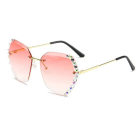 partybril met diamantjes - Roze