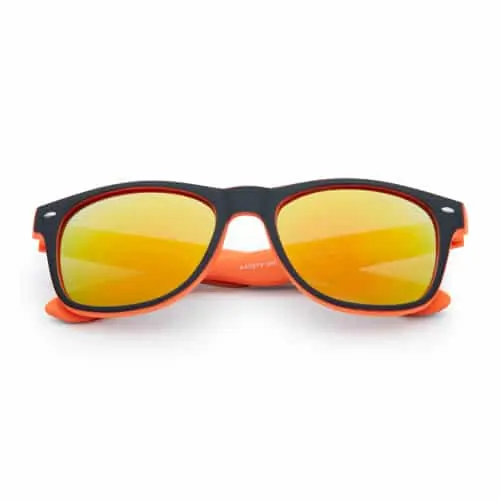 Classic colors partybril | oranje-gele spiegel lenzen