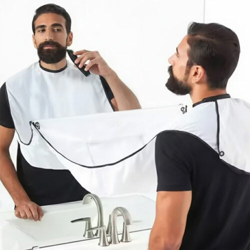 Baard scheerschort met zuignappen - wit