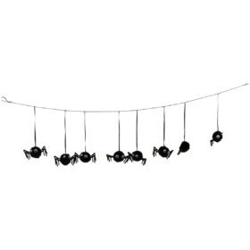 Halloween slinger met hangende spinnen – 120 cm