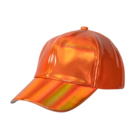 Holografische pet - Verstelbare glanzende baseball cap met kunststof sluiting - Oranje