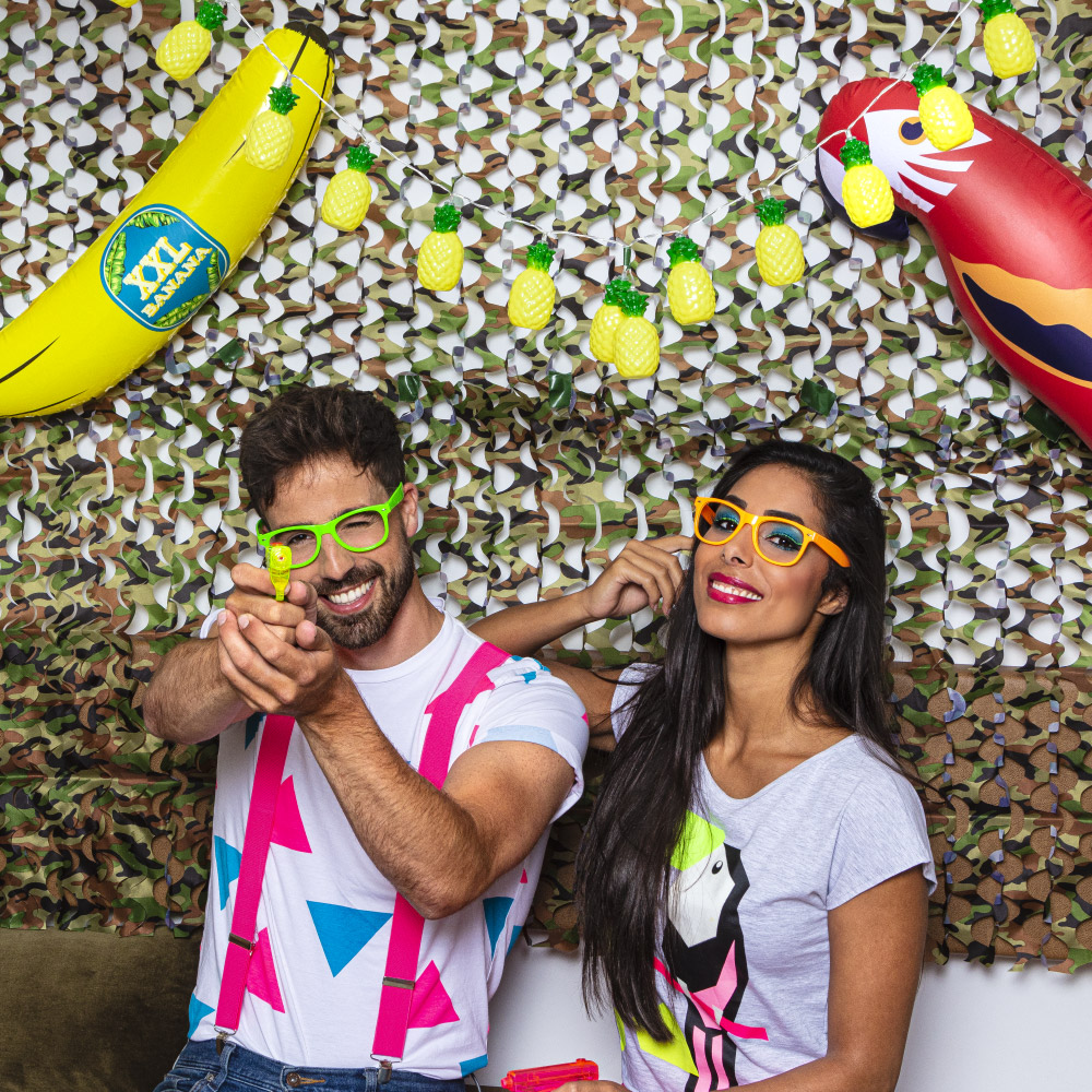 Partybril - UV Blacklight feestbril - Neon oranje - Afbeelding 6