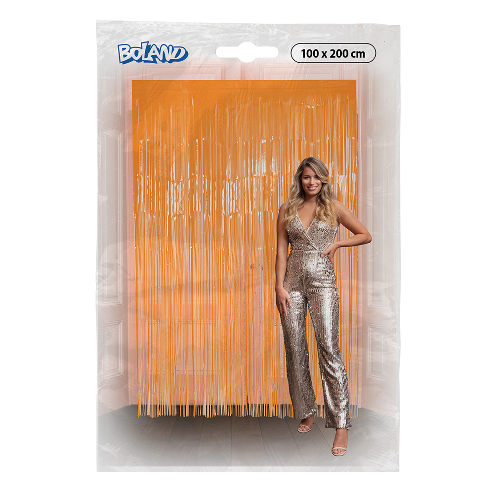 Foliegordijn UV Blacklight – Deurgordijn 200 x 100 cm met plakstrip - Neon Oranje - Afbeelding 5