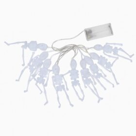 Halloween skelet slinger met LED verlichting - 150 cm - Wit