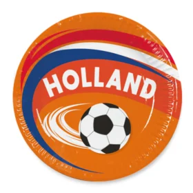 Papieren bordjes Holland oranje - Ø 23 cm - 8 stuks