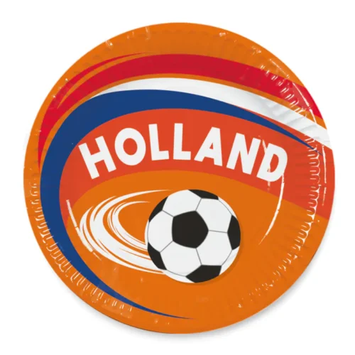 Papieren bordjes Holland oranje - Ø 23 cm - 8 stuks