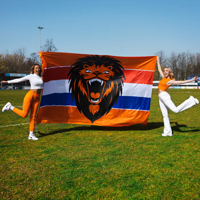 Reuzenvlag Brullende Leeuw – Oranje supportersvlag - 200 x 300 cm - Afbeelding 3