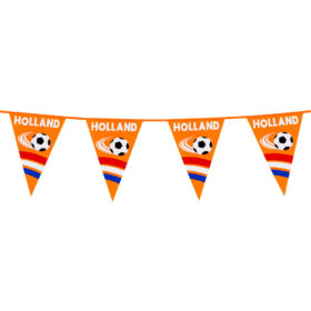 Vlaggenlijn Holland oranje - 6 meter - 15 vlaggetjes
