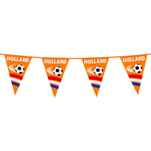 Vlaggenlijn Holland oranje - 6 meter - 15 vlaggetjes