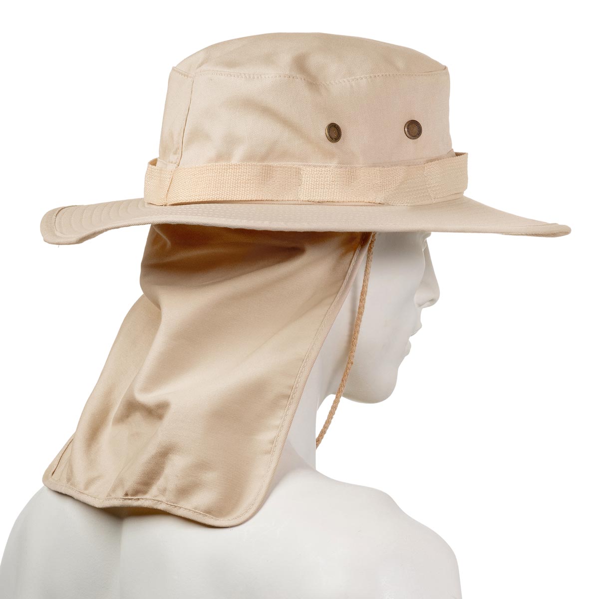 Safari hoed met nekbescherming katoen beige - Afbeelding 2