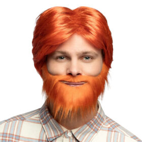 Pruik Dude Oranje met Baard – Polyester – Volwassenen