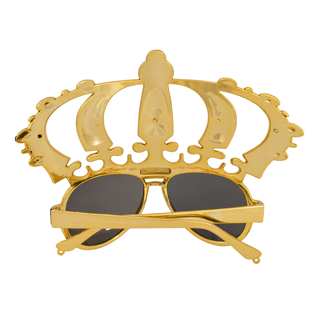 Partybril King – Gouden Kroon Feestbril voor Koningsdag, Carnaval & Themafeesten - Afbeelding 3