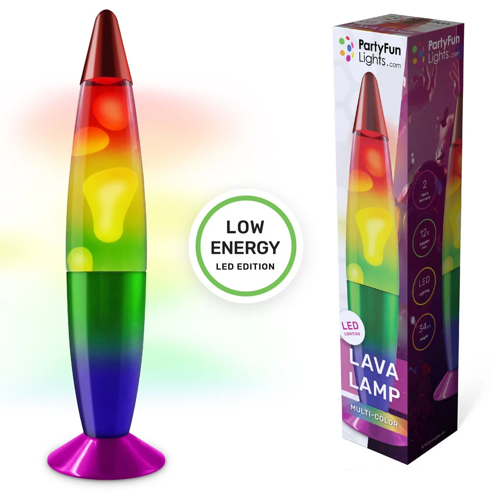Multicolor lavalamp - 34 cm - Met kleurveranderende LED verlichting - 9 LED - Afbeelding 2