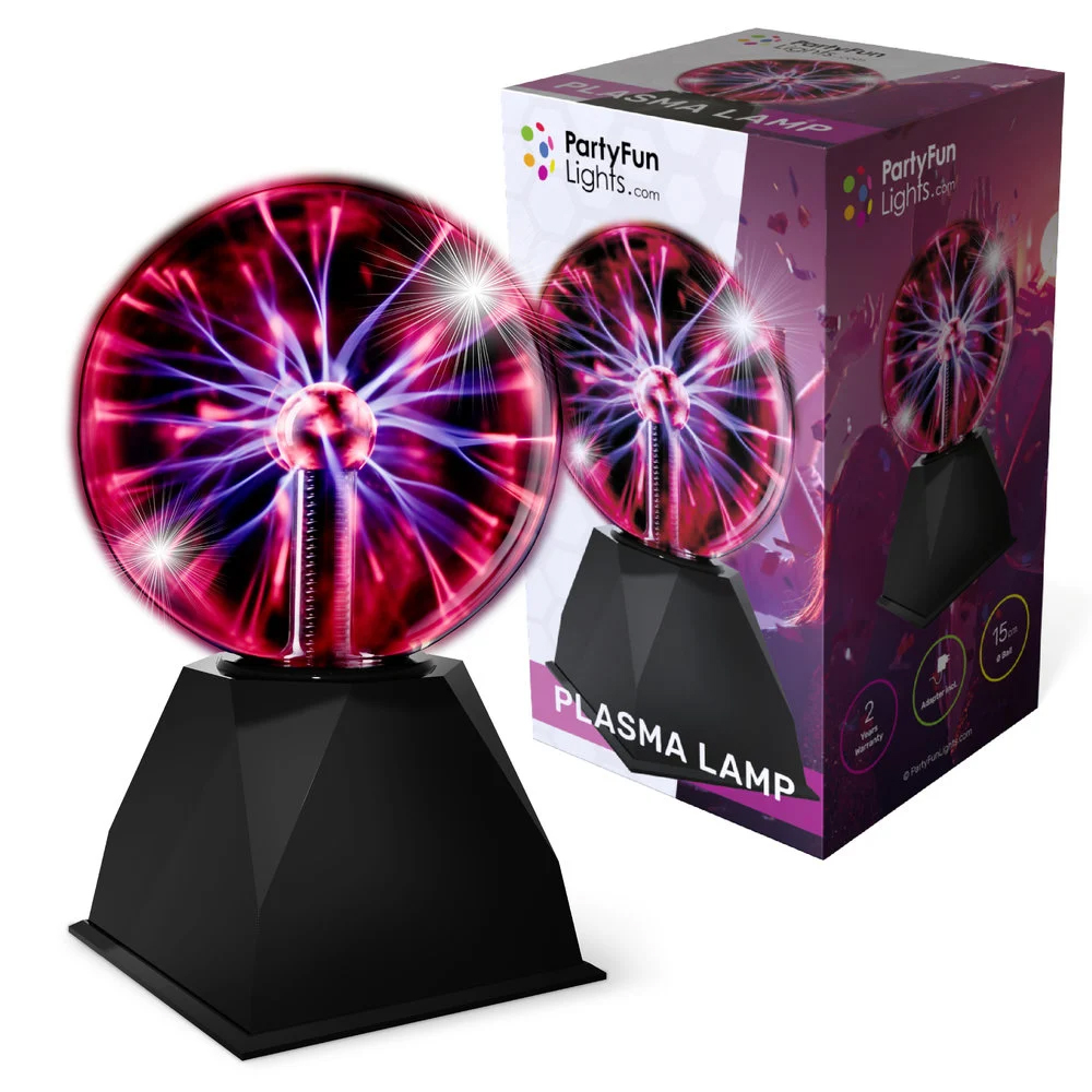 Plasmabol - Aanrakings- en geluidsgevoelig - 15 cm - Multicolor plasma lamp - Zwart - Afbeelding 2