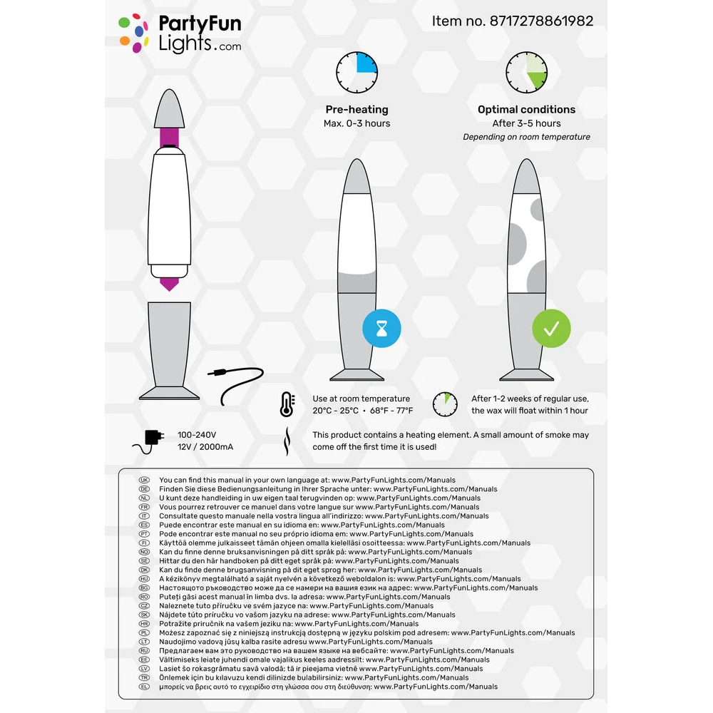 Zilveren lavalamp - 34 cm - Met kleurveranderende multicolor LED verlichting - 9 LED - Afbeelding 6