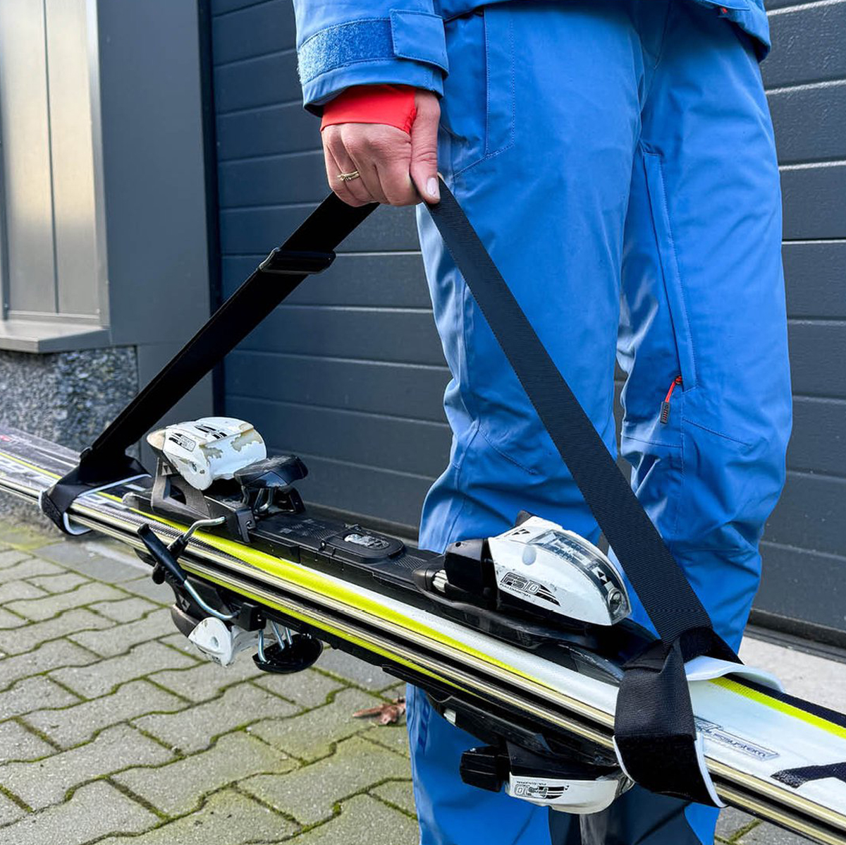 Universele skidrager - Skiband met klittenband - Verstelbaar - Zwart - Afbeelding 8