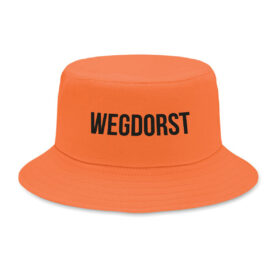 Oranje bucket hat - Wegdorst - One size katoenen vissershoedje