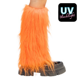 Beenwarmers UV Blacklight - Fluffy 80s Retro Party Beenwarmers - Neon oranje
