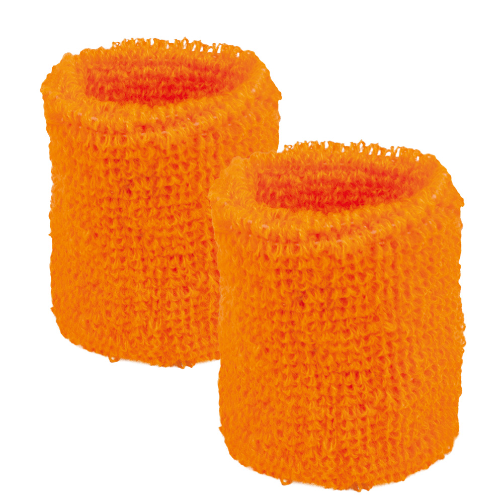 Zweetband set - Hoofdband en 2 polsbandjes - Neon oranje - Afbeelding 2