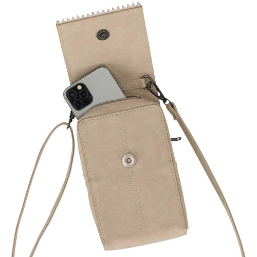 Sarlini telefoontasje kunstleer - Crossbody telefoontas - Beige