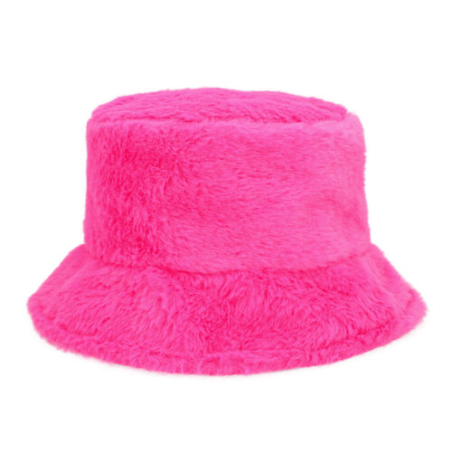 Fluffy bucket hat - Vissershoedje 58 cm - Roze