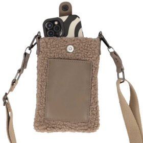 Sarlini telefoontasje teddy - Crossbody telefoontas - Taupe