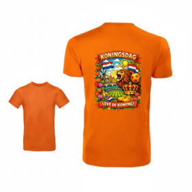 Unisex oranje T-shirt - Leve De Koning