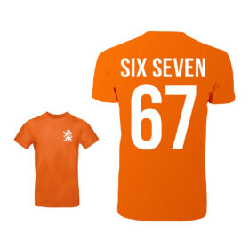 Unisex oranje T-shirt - Six Seven