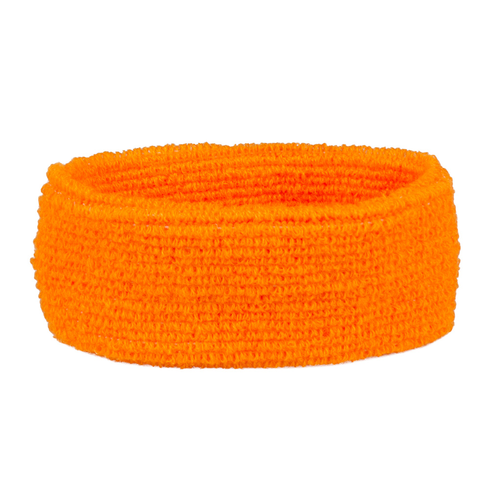 Zweetband set - Hoofdband en 2 polsbandjes - Neon oranje - Afbeelding 3